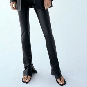 Zara High-Waist Faux Leather Leggings
